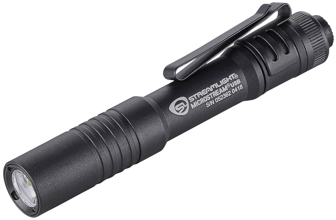 Streamlight 66601 MicroStream USB Pocket Light  Black Anodized 50/250 Lumens White C4 LED