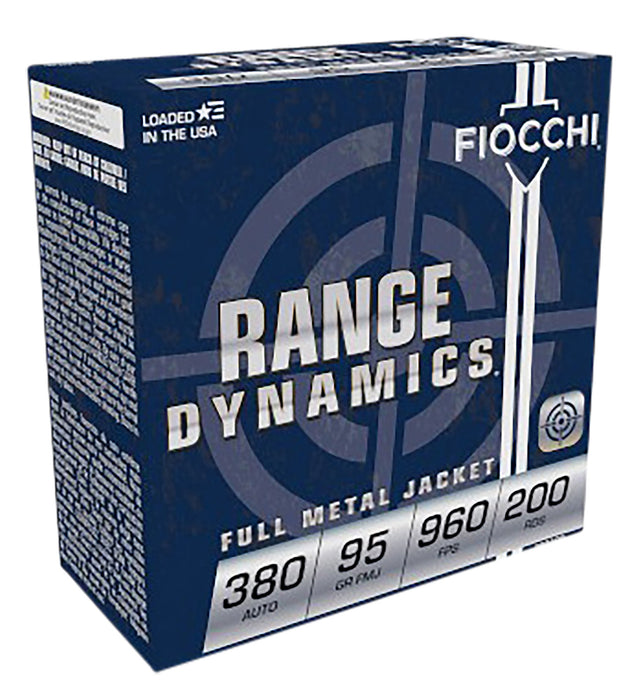 Fiocchi 380ARD Range Dynamics  380 ACP 95 gr Full Metal Jacket (FMJ) 200 Bx/ 5 Cs