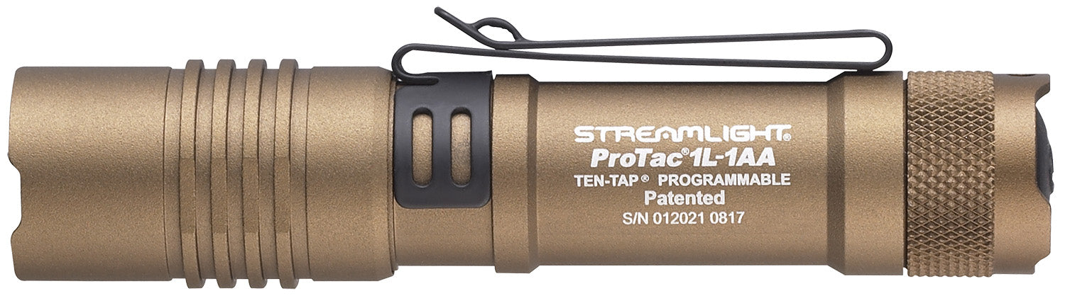 Streamlight 88073 ProTac 1L-1AA Everyday Carry Flashlight  Coyote 40/150/350 Lumens White C4 LED