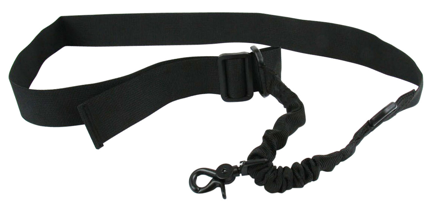 TacFire SL001B Single Point Sling Black Nylon 20"-30" OAL Adjustable Double Bungee Rifle/Shotgun