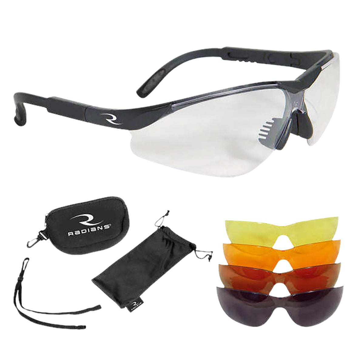 Radians T85RC T-85 Shooting Glass Kit Adult Clear/Smoke Gray/Amber/Cop ...
