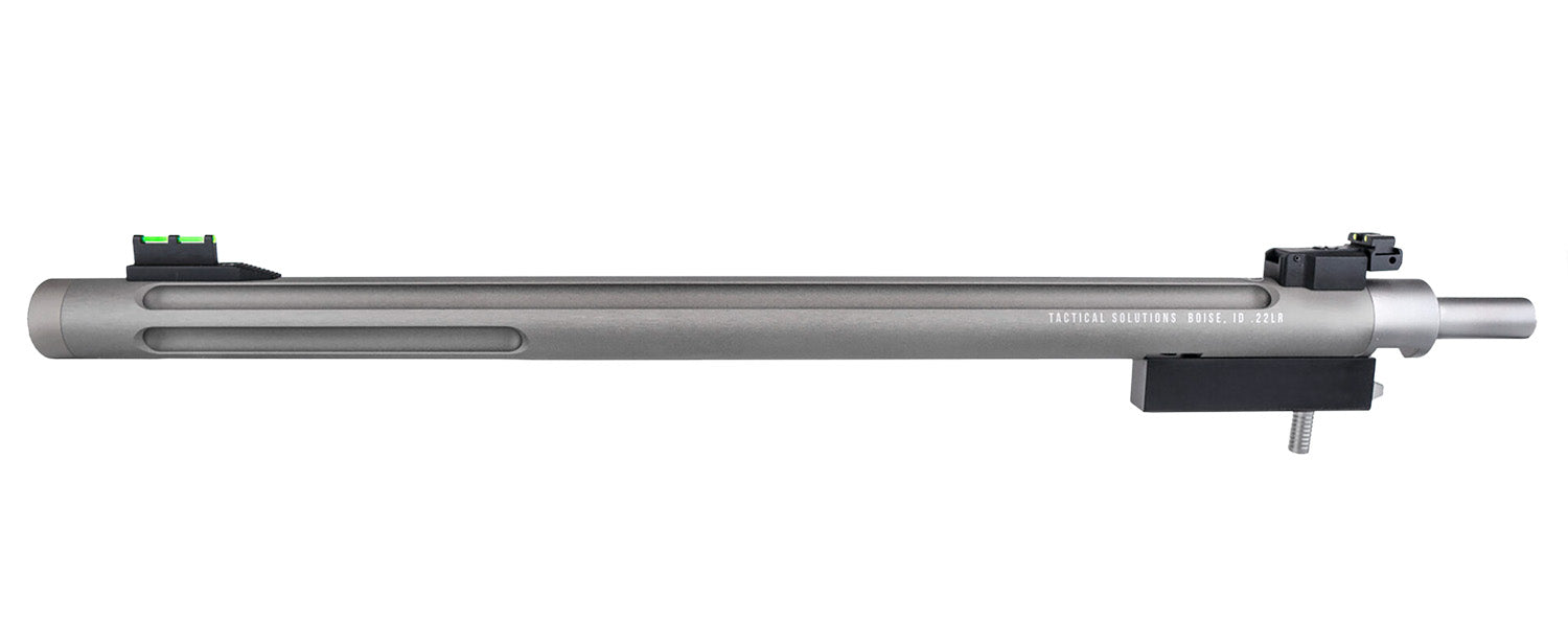 Tactical Solutions 1022TDGMG X-Ring Barrel 22 LR 16.50" Gunmetal Gray Finish  Aluminum Material Bull with Fluting, Threading & Sights for Ruger 10/22 Takedown