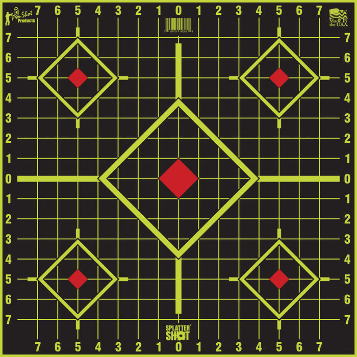 Pro-Shot 1775SI5PK SplatterShot Sight-In Self-Adhesive Paper Black/Green 17.75" 5-Diamond 5 Pack