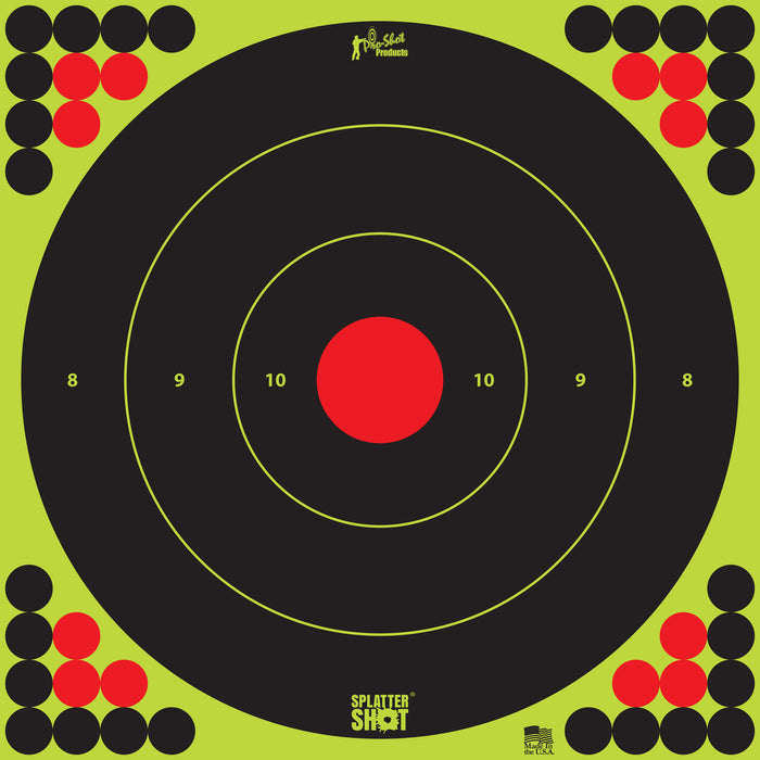 Pro-Shot LONGRANGE172 SplatterShot  Self-Adhesive Paper Black/Green/Red 17.25" Bullseye 5 Pack