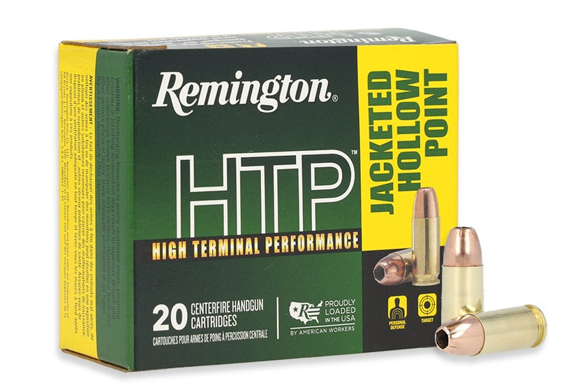 Remington Ammunition 28293 HTP  9mmLuger+P 115gr Jacketed Hollow Point 20 Per Box/25 Case