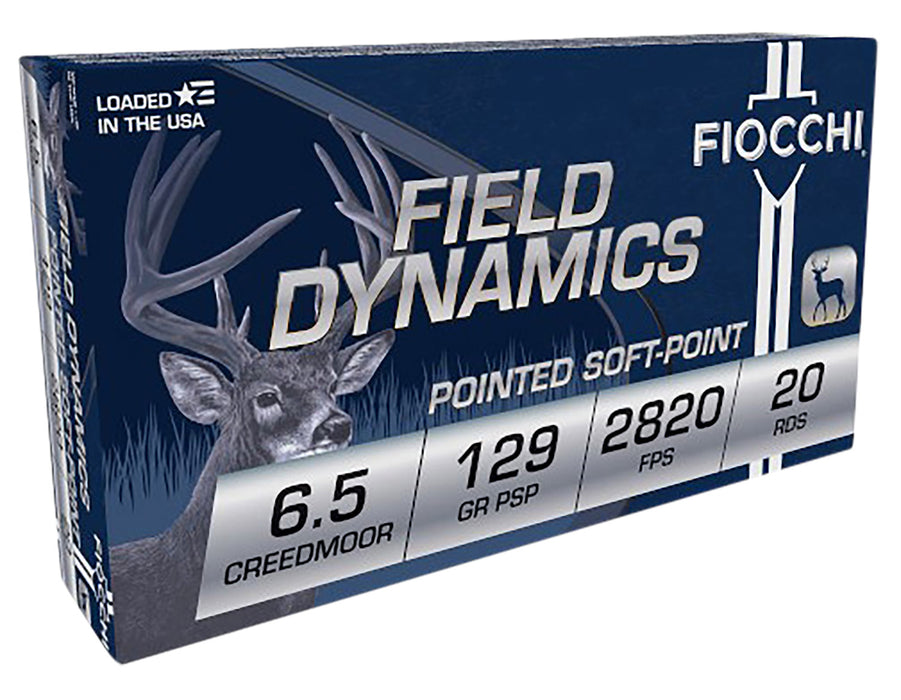 Fiocchi 65CMB Field Dynamics  6.5 Creedmoor 129 gr 2820 fps Pointed Soft Point (PSP) 20 Bx/10 Cs