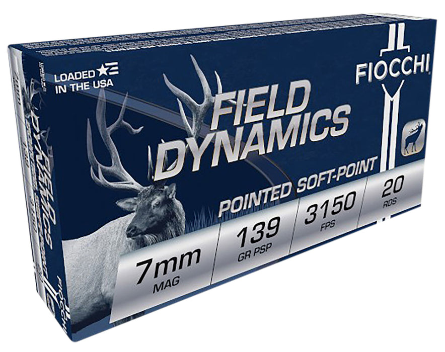 Fiocchi 7RMA Shooting Dynamics  7mm Rem Mag 139 gr 3150 fps Pointed Soft Point (PSP) 20 Bx/10 Cs