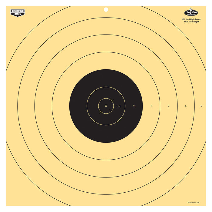 Birchwood Casey 35186 Dirty Bird  17.25" Bullseye Tagboard Hanging 100 yds Rifle Black/White 5 Pack