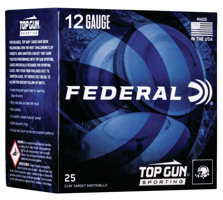 Federal TGS1288 Top Gun Sporting 12 Gauge 2.75" 1 oz 1250 fps 8 Shot 25 Bx/10 Cs