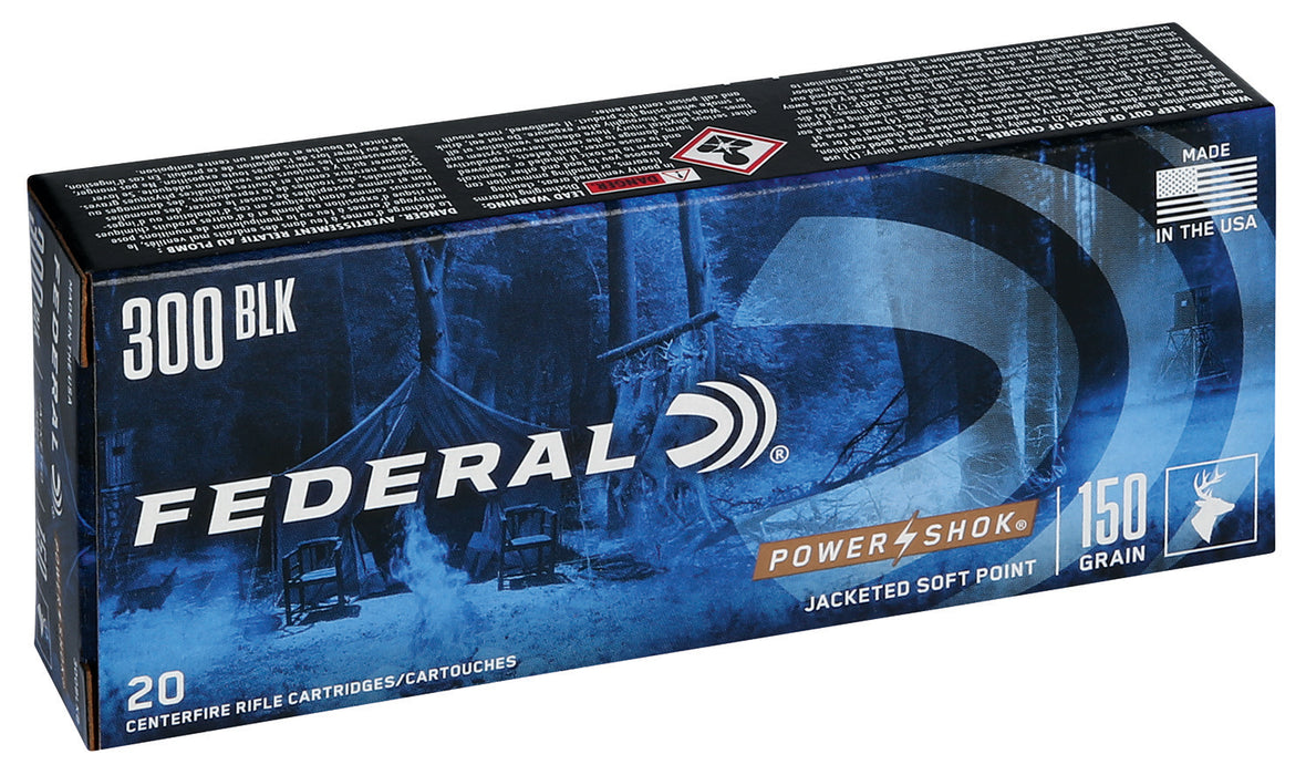 Federal 300BLKB Power-Shok  300Blackout 150gr Jacketed Soft Point 20 Per Box/10 Case