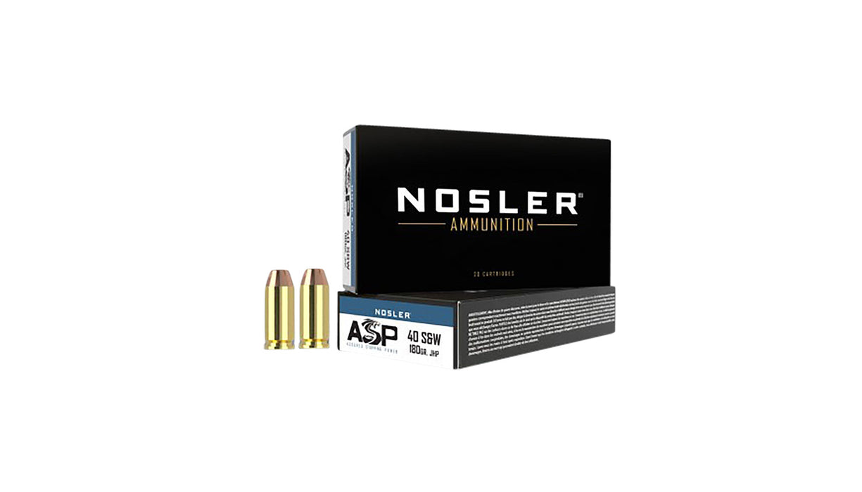 Nosler 51412 Assured Stopping Power  10mm Auto 180 gr 1150 fps Jacketed Hollow Point (JHP) 50 Bx/10 Cs