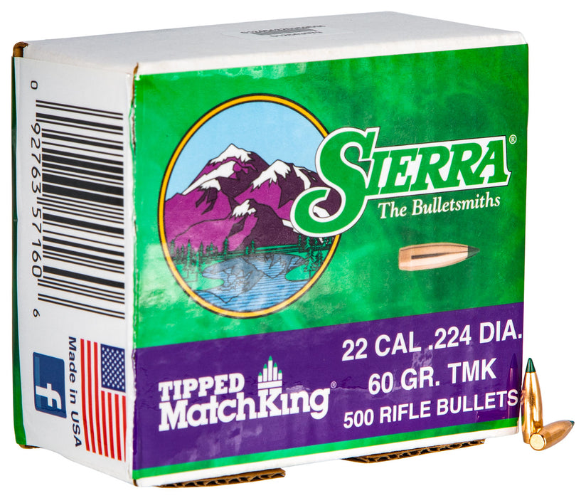Sierra 7160C Tipped MatchKing  22Cal 60gr Tipped MatchKing 500/Box