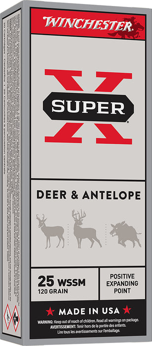 Winchester Ammo X25WSS Super X  25WSSM 120gr Positive Expanding Point 20 Per Box/10 Case