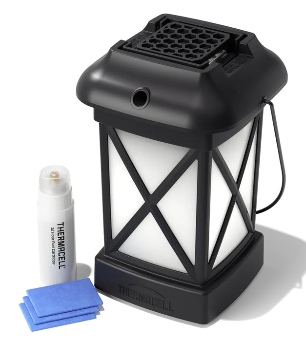 Thermacell MR9W Patio Shield Lantern Cambridge Black Effective 15 ft Odorless Scent Repels Mosquito Effective Up to 12 hrs