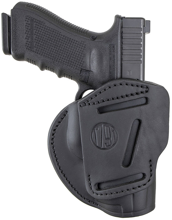 1791 Gunleather 3WH5SBLA 3-Way  IWB/OWB Size 05 Stealth Black Leather Belt Loop Compatible w/ Glock 17 Compatible w/ Springfield XD Compatible w/ S&W M&P Compatible w/ HK VP9 Ambidextrous Hand