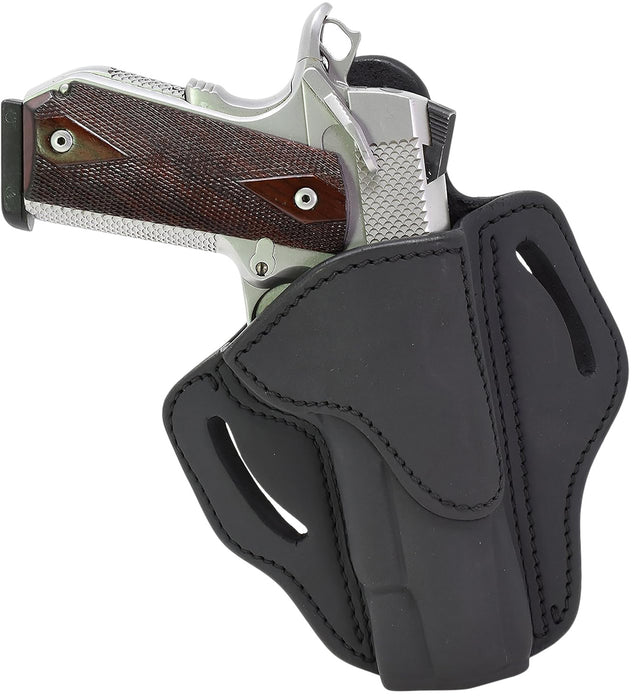 1791 Gunleather BH1SBLR BH1  OWB 01 Stealth Black Leather Belt Slide Fits 4-5" 1911