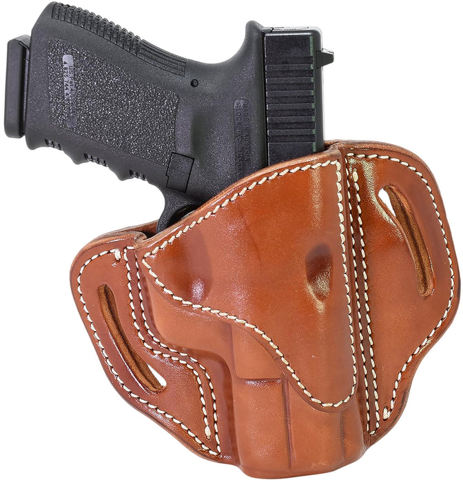 1791 Gunleather BH21CBRR BH2.1  OWB Size 2.1 Classic Brown Leather Belt Slide Compatible w/Glock 17/S&W M&P Shield/Springfield XD Right Hand