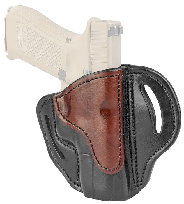 1791 Gunleather BH21BLBR BH2.1  OWB Size 2.1 Black/Brown Leather Belt Slide Compatible w/Glock 17/S&W M&P Shield/Springfield XD Right Hand