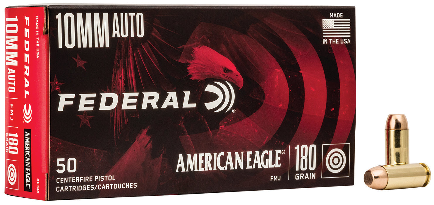 Federal AE10A American Eagle  10mm Auto 180 gr Full Metal Jacket (FMJ) 50 Per Box/20 Cs
