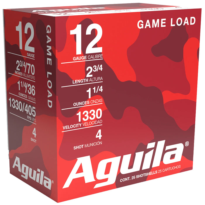 Aguila 1CHB1204 Hunting High Velocity 12 Gauge 2.75" 1 1/4 oz 4 Shot 25 Per Box/10 Cs