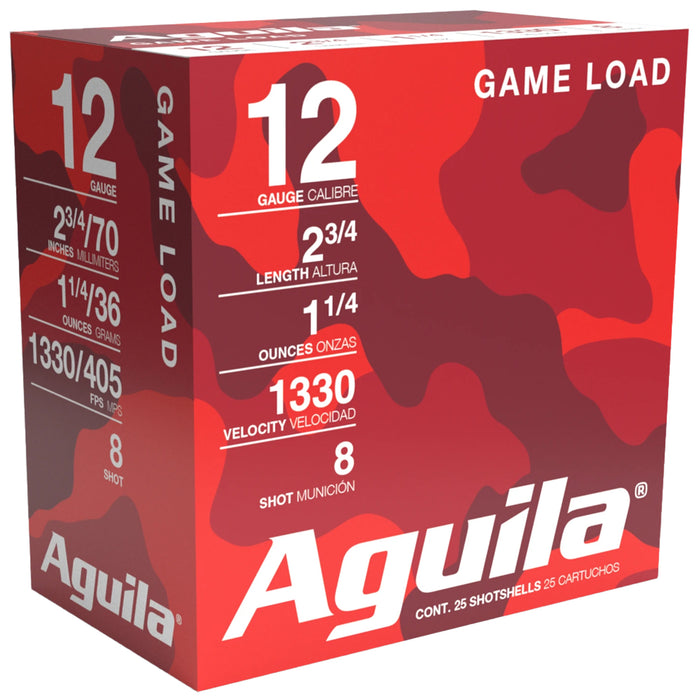 Aguila 1CHB1208 Hunting High Velocity 12 Gauge 2.75" 1 1/4 oz 8 Shot 25 Per Box/10 Cs