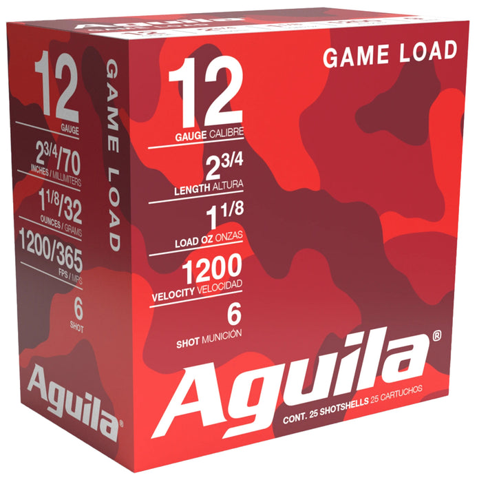 Aguila 1CHB1216 Hunting Standard Velocity 12 Gauge 2.75" 1 1/8 oz 6 Shot 25 Per Box/10 Cs