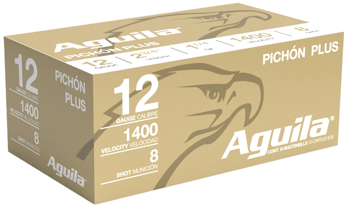 Aguila 1CHB1296 Pichon Plus High Velocity 12 Gauge 2.75" 1 1/4 oz 1400 fps 8 Shot 10 Bx/25 Cs