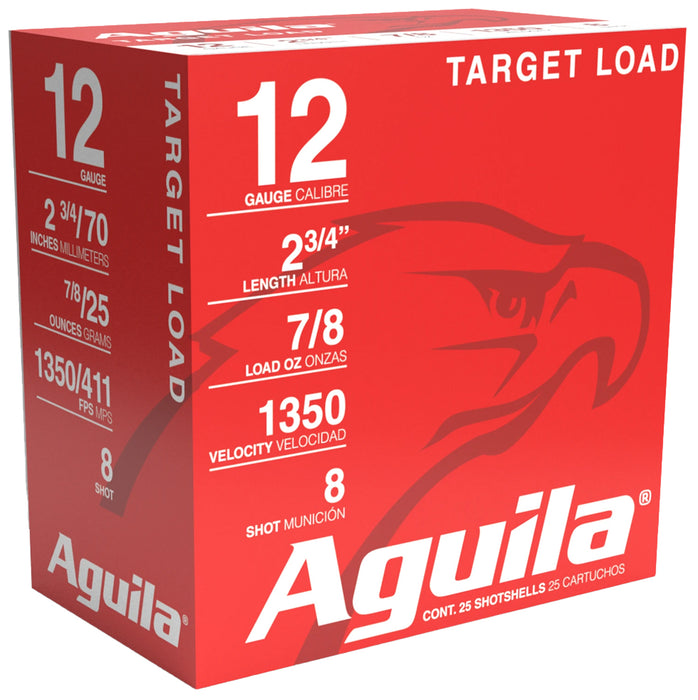 Aguila 1CHB1252 Competition Target 12 Gauge 2.75" 7/8 oz 8 Shot 25 Per Box/10 Cs