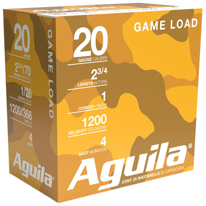 Aguila 1CHB2004 Hunting High Velocity 20 Gauge 2.75" 1 oz 4 Shot 25 Per Box/10 Cs
