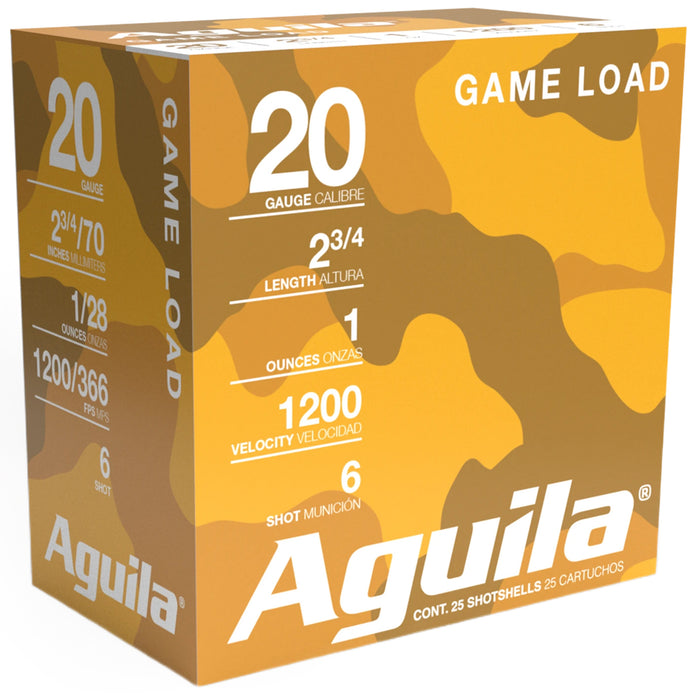 Aguila 1CHB2006 Hunting High Velocity 20 Gauge 2.75" 1 oz 6 Shot 25 Per Box/10 Cs