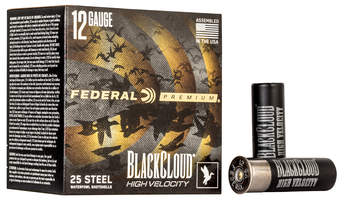 Federal PWBXH1433 Black Cloud FS High Velocity 12Gauge 3" 1 1/8oz 3Shot 25 Per Box/10 Case
