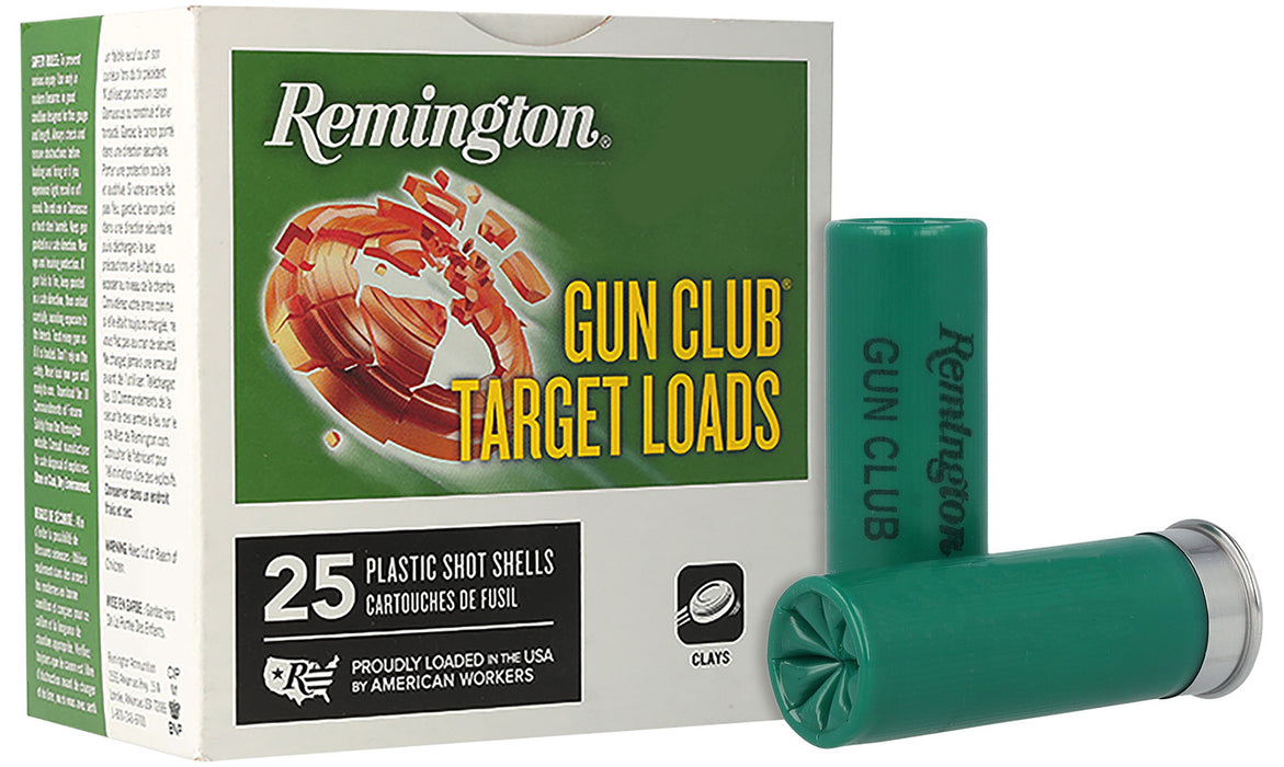 Remington Ammunition 20234 Gun Club  12 Gauge 2.75" 1 1/8 oz 1200 fps 8 Shot 25 Bx/10 Cs