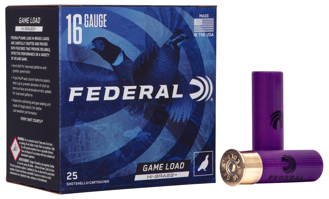 Federal H16375 Game-Shok High Brass 16Gauge 2.75" 1 1/8oz 7.5Shot 25 Per Box/10 Case