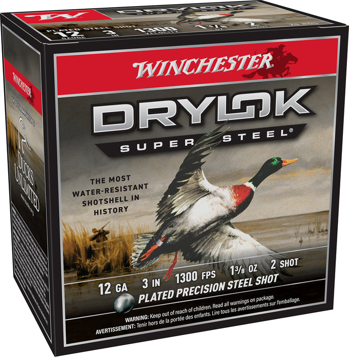Winchester Ammo XSM1232 Drylok Super Steel Magnum 12Gauge 3" 1 3/8oz 2Shot 25 Per Box/10 Case