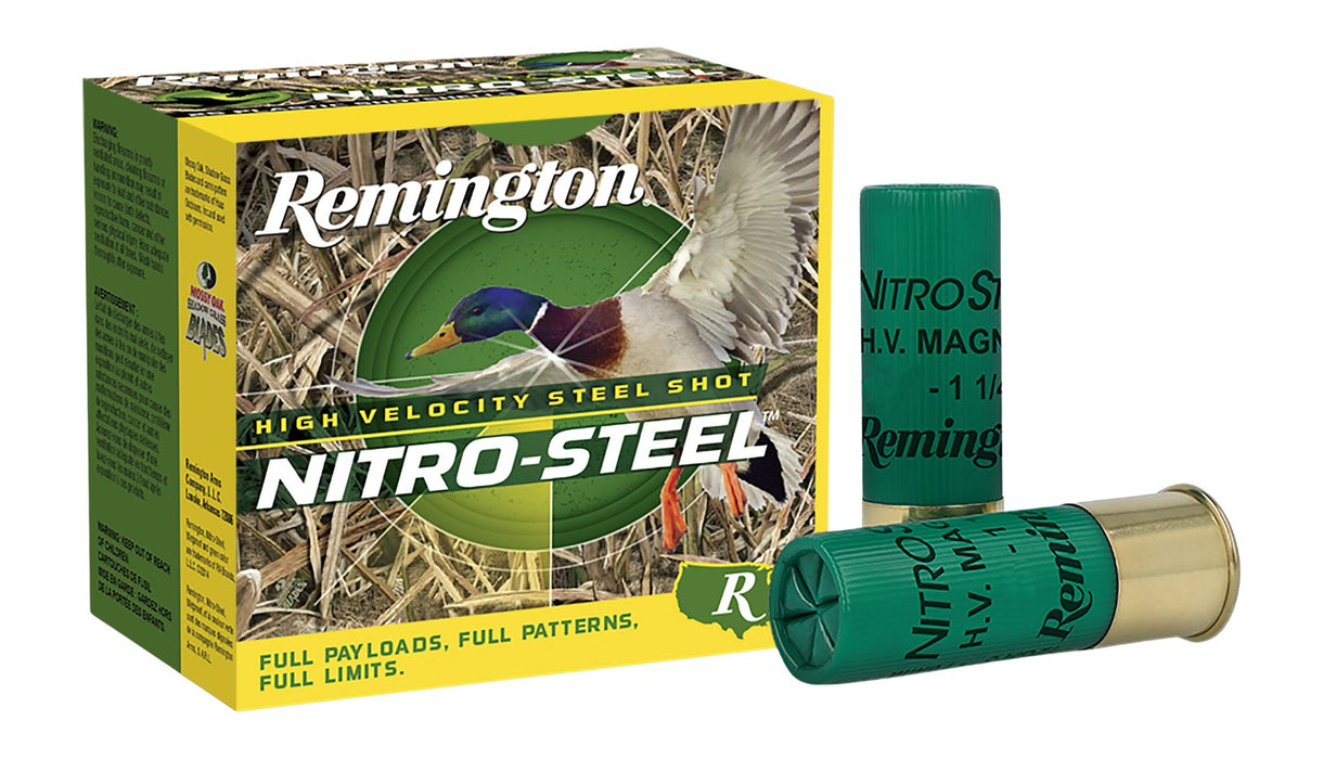 Remington Ammunition 20654 Nitro-Steel High Velocity 12Gauge 2.75" 1 1/4oz 2Shot 25 Per Box/10 Case