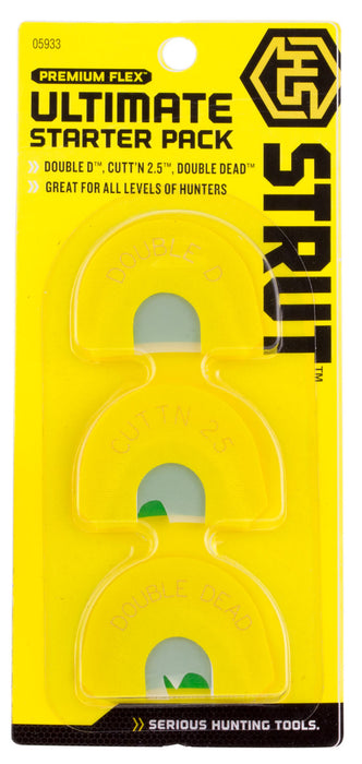 HS Strut 05933 Ultimate Starter Pack  Diaphragm Call Attracts Turkeys Yellow 3 Per Pkg