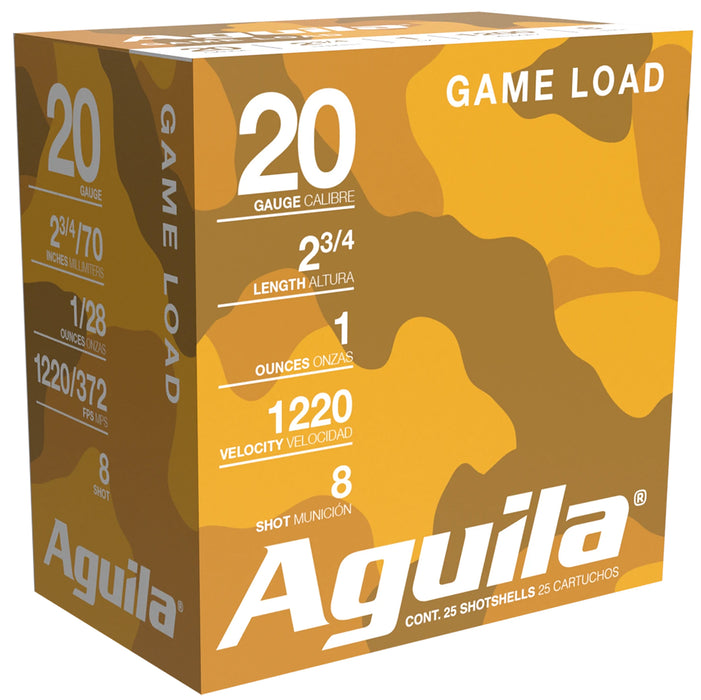 Aguila 1CHB2048 Hunting High Velocity 20 Gauge 2.75" 1 oz 8 Shot 25 Per Box/10 Cs