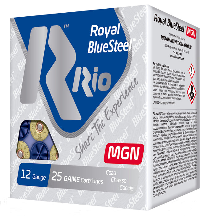 Rio Ammunition RBSM363 Royal BlueSteel Magnum 12 Gauge 3" 1 1/4 oz 3 Shot 25 Per Box/ 10 Cs