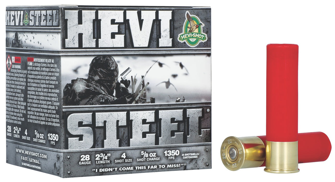 HEVI-Shot HS62804 HEVI-Steel  28Gauge 2.75" 5/8oz 4Shot 25 Per Box/10 Case