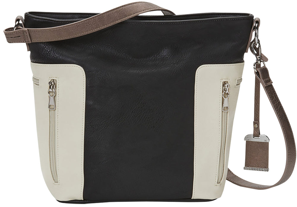 Bulldog BDP070 Hobo Purse w/Holster Black w/Tan Trim PU Leather Most Sm Pistols & Revolvers Ambidextrous Hand