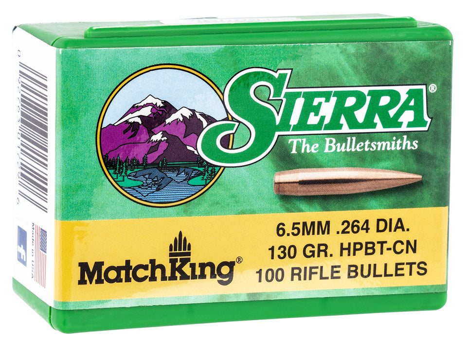 Sierra 1729 MatchKing  6.5Creedmoor 130gr Hollow Point Boat Tail 100/Box