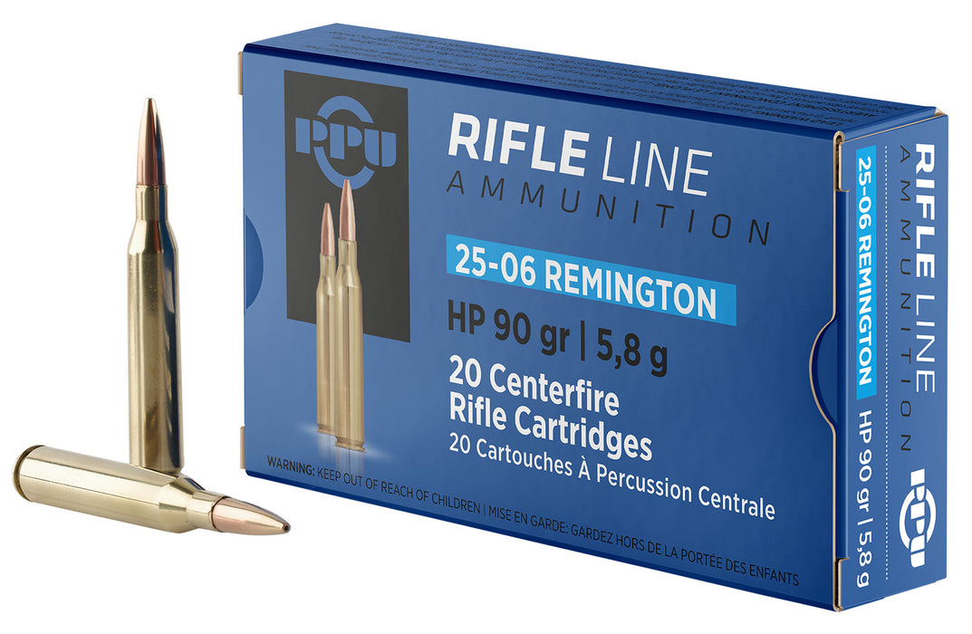 PPU PP2506H Standard Rifle  25-06Rem 90gr Hollow Point 20 Per Box/10 Case