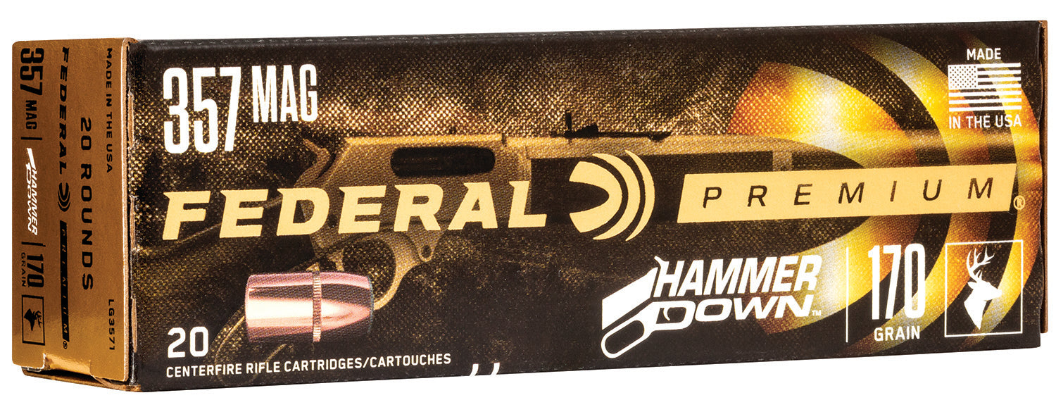 Federal LG3571 Premium HammerDown 357 Mag 170 gr Bonded Hollow Point 20 Per Box/10 Cs
