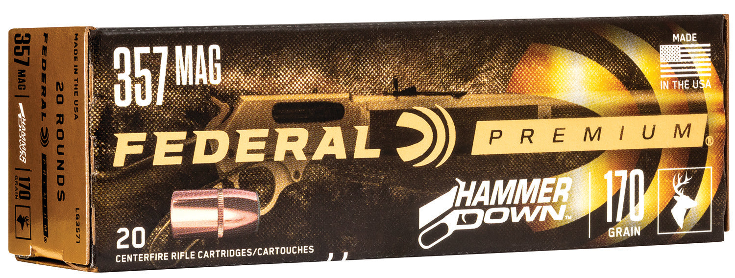 Federal LG3571 Premium HammerDown 357Mag 170gr Bonded Hollow Point 20 Per Box/10 Case