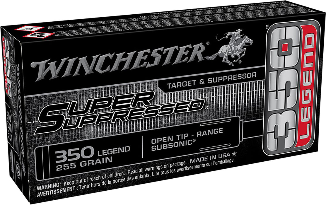 Winchester Ammo SUP350 Super Suppressed  350Legend 255gr Open Tip Range 20 Per Box/10 Case