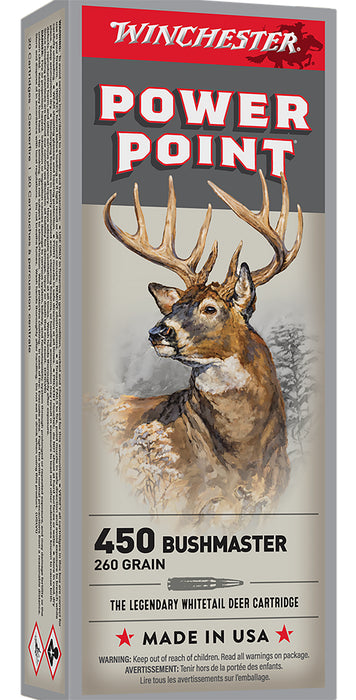 Winchester Ammo X4501 Power-Point  450Bushmaster 260gr 20 Per Box/10 Case