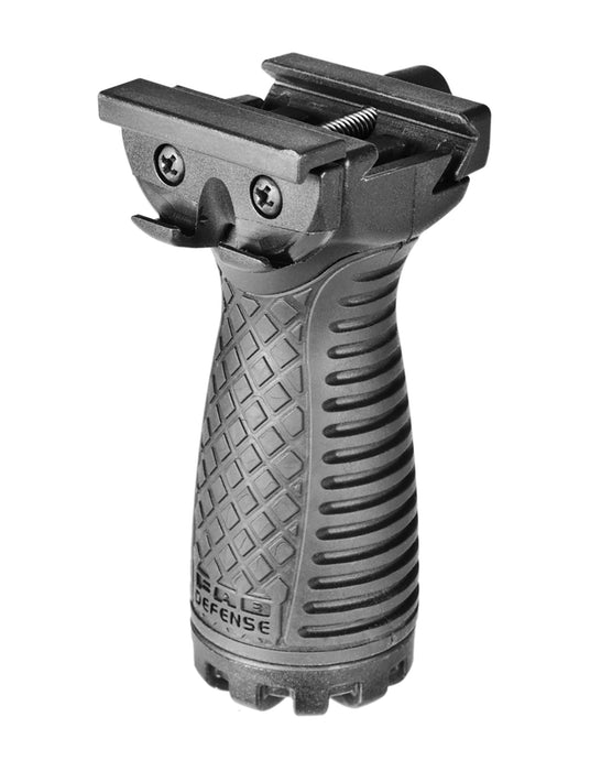 FAB Defense FXRSGB RSG Stout Grip Ribbed Black Polymer with Rubber Overmold
