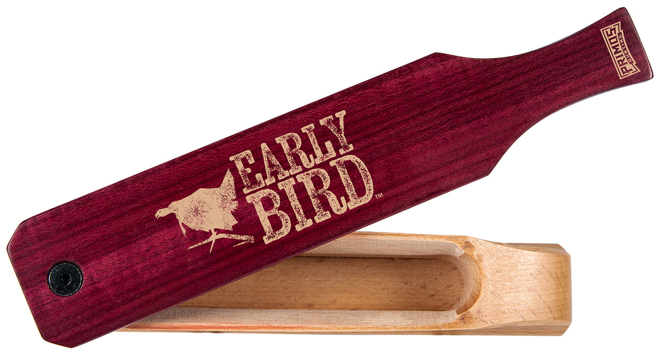 Primos PS2961 Early Bird  Box Call Turkey Hen Sounds Attracts Turkeys Natural Walnut/Purple Heart