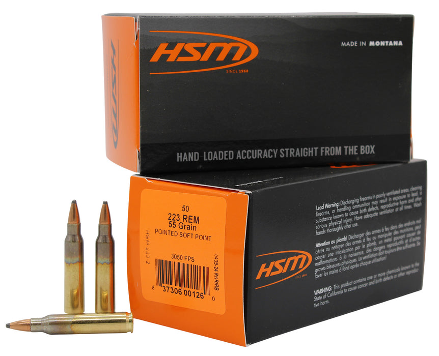 HSM 2232 Varmint  *Remanufactured 223 Rem 55 gr Soft Point 50 Per Box/10 Case