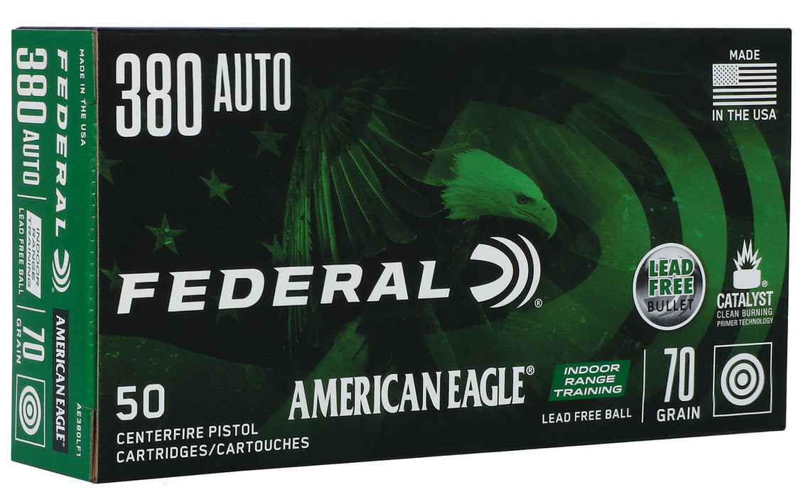 Federal AE380LF1 American Eagle IRT  380 ACP 70 gr Lead-Free IRT 50 Per Box/10 Cs